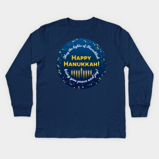 Happy Hanukkah greeting Kids Long Sleeve T-Shirt